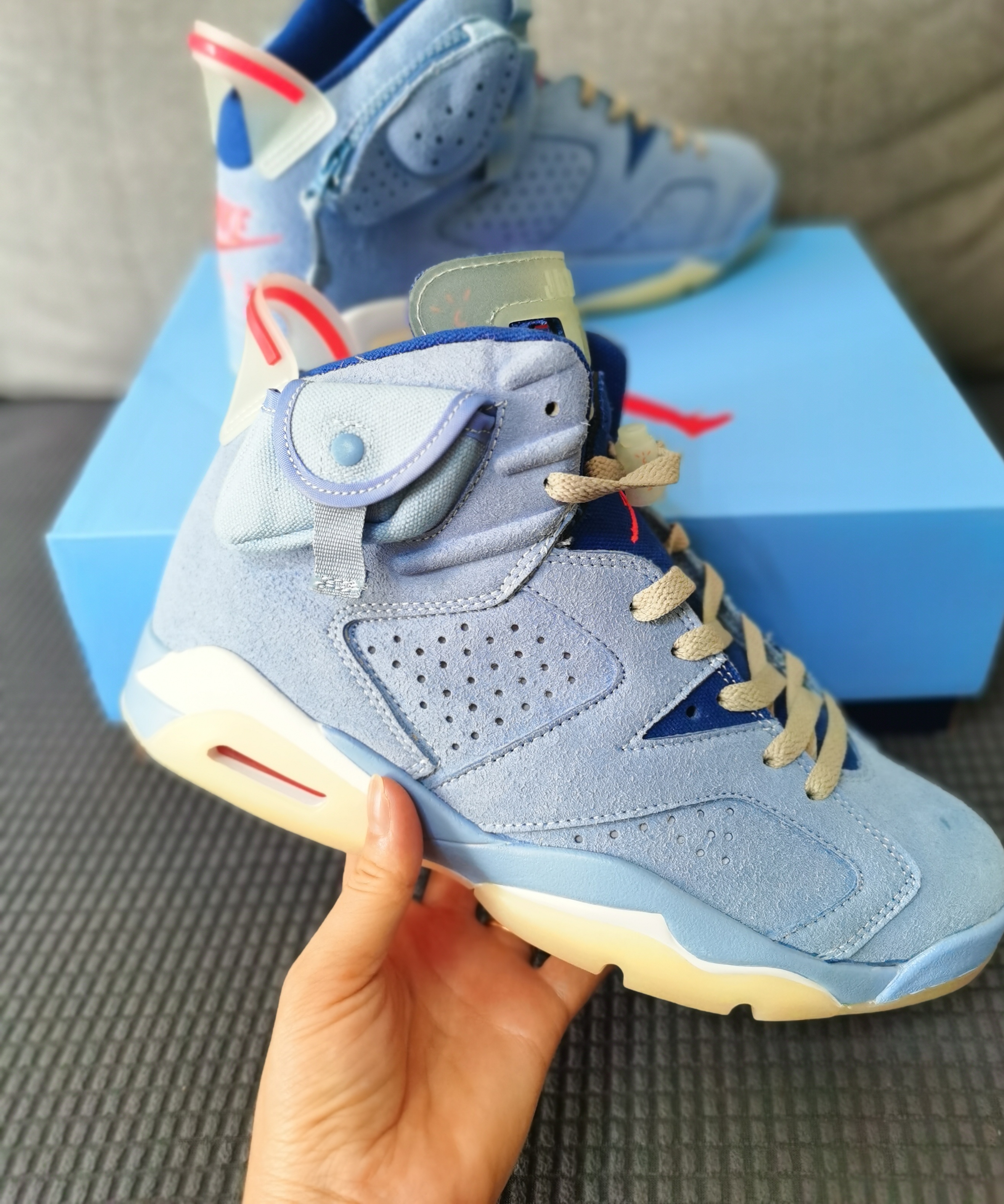 2021 Air Jordan 6 NC Blue Orange Gum Sole